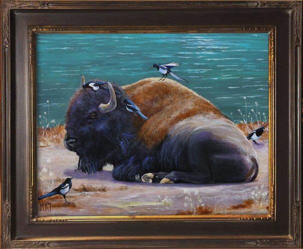 Click to view detail for Resting Bison 11x14 $750